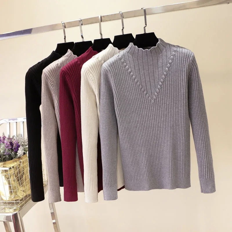Autumn and winter high collar women's sweater long sleeve knitted pullover top women's casual soft wool comfortable KS00735
Autumn and winter high collar women's sweater long sleeve knitted pullover top women's casual soft wool comfortable KS00735