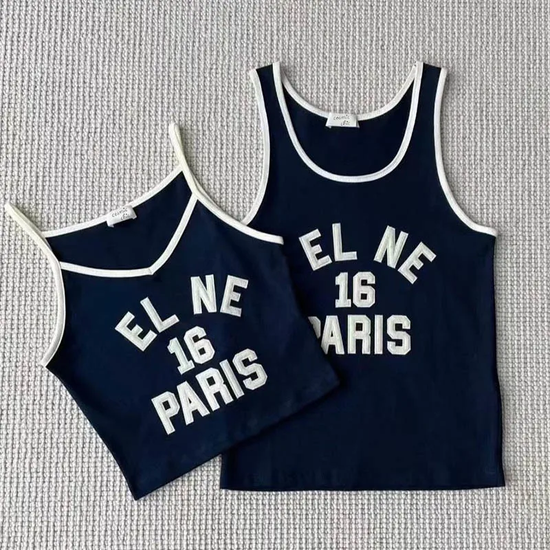 22 Summer Sexy Sleeveless Letters Logo Vests fashion Halter Skinny Short Suspender Tops Leisure White Embroidery Blue Track Tops
22 Summer Sexy Sleeveless Letters Logo Vests fashion Halter Skinny Short Suspender Tops Leisure White Embroidery Blue Track Tops