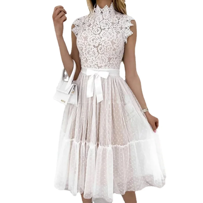 Summer 2023 Chic Lace Cutout Midi Dress Sexy Mesh Sleeveless A-line Party Evening Dress Women Elegant Luxury Festival Clothing
Summer 2023 Chic Lace Cutout Midi Dress Sexy Mesh Sleeveless A-line Party Evening Dress Women Elegant Luxury Festival Clothing