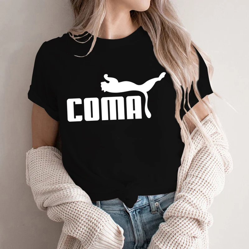 Women T Shirt Funny Cartoon Tops Coma Parody Print T-shirt Female Summer T-shirt 90s Girls Short Sleeve Tee Shirt Black T-shirts
Women T Shirt Funny Cartoon Tops Coma Parody Print T-shirt Female Summer T-shirt 90s Girls Short Sleeve Tee Shirt Black T-shirts