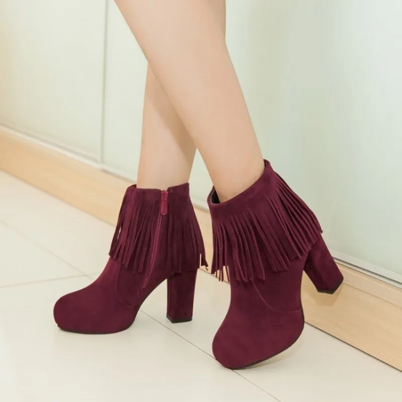 Big Size Women Boots Winter Warm Flock High Heels Ankle Boot for Party Streetwear Thick Heek with Zipper Botas De Mujer
Big Size Women Boots Winter Warm Flock High Heels Ankle Boot for Party Streetwear Thick Heek with Zipper Botas De Mujer