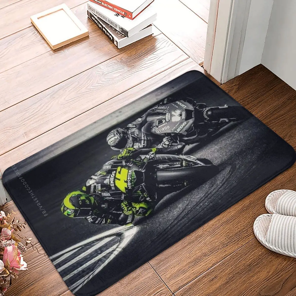 

Moto Gp Rossi Race Racing Racer Anti-Slip Rug Doormat Bath Mat Cool Hallway Carpet Bedroom Decor