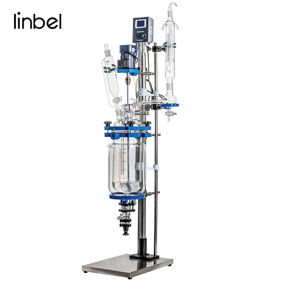 

Lab Vacuum Pharmaceutical Jacketed Glass 5L Chemical Reactor