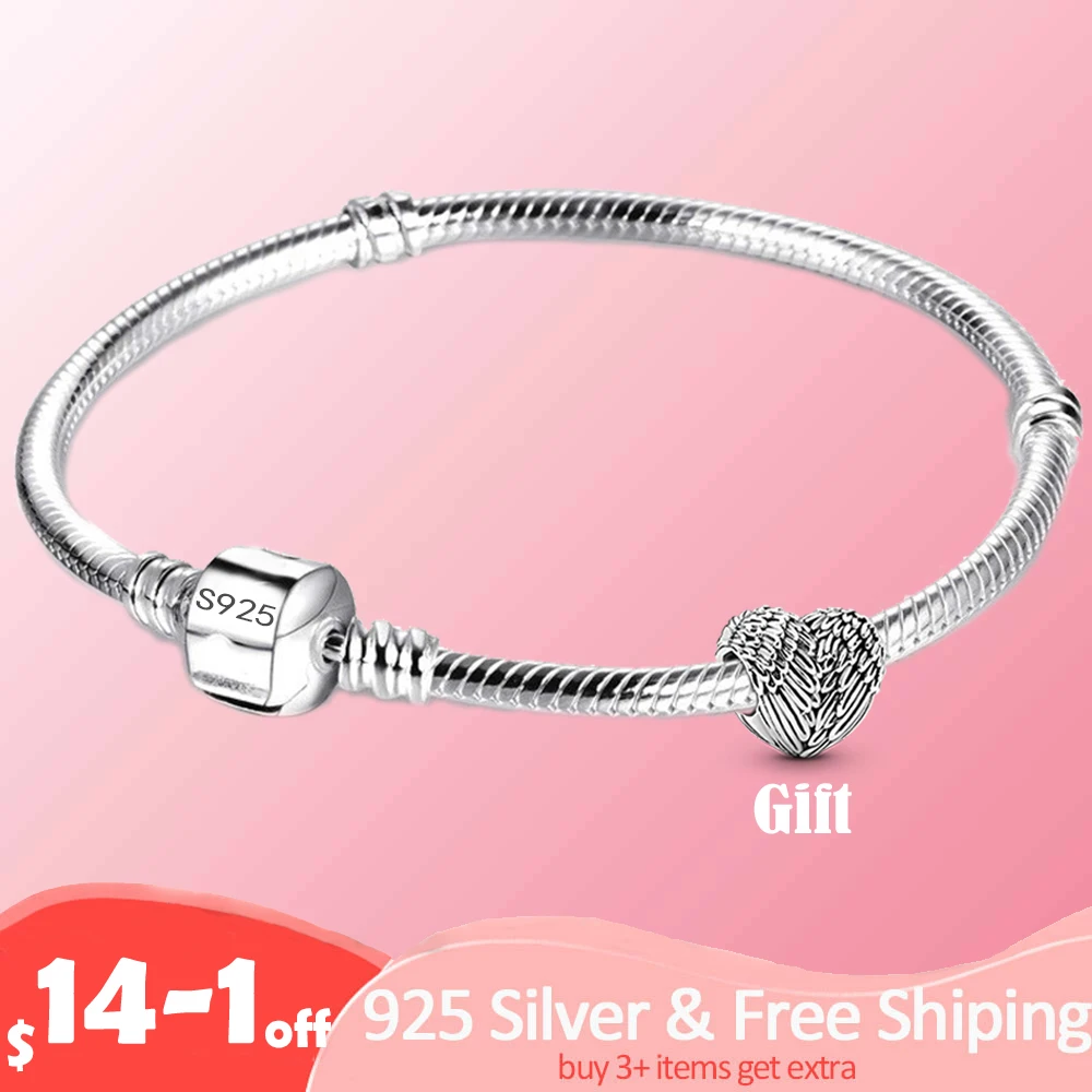 2022 Hot SALE 925 Sterling Silver Moments Snake Chain Bracelet Fit Original Pamura Charm Beads For Women Girlfriend Jewelry Gift
2022 Hot SALE 925 Sterling Silver Moments Snake Chain Bracelet Fit Original Pamura Charm Beads For Women Girlfriend Jewelry Gift