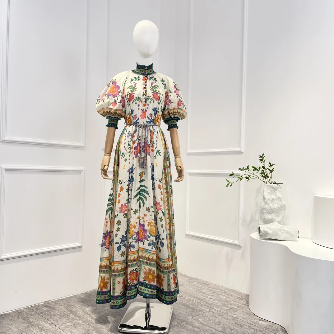 Ramie Top Qulaity 2023 New Spring Summer Vintage Casual Floral Printing Half Sleeve Lace-up Buttons Folds Woman Long Dress
Ramie Top Qulaity 2023 New Spring Summer Vintage Casual Floral Printing Half Sleeve Lace-up Buttons Folds Woman Long Dress
