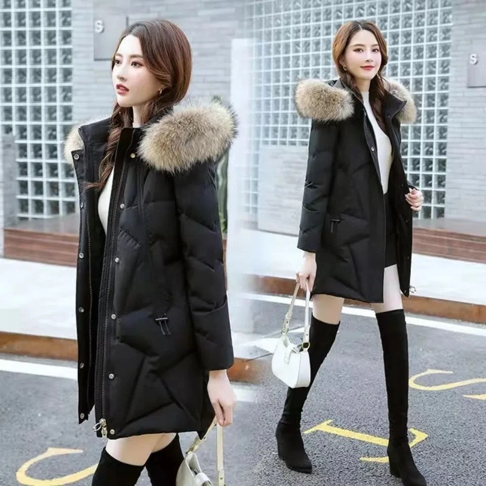 Down Cotton Jacket Women Winter 2022 New Fashion Slim Casual Padded Coat Female Large Size Long Fur Collar Hooded Thick Parkas
Down Cotton Jacket Women Winter 2022 New Fashion Slim Casual Padded Coat Female Large Size Long Fur Collar Hooded Thick Parkas