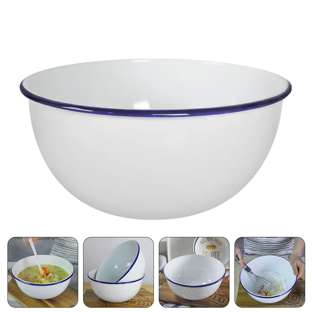 Bowl Enamel Basin Soup Serving Bowls Enamelware Mixing Dish Salad Pasta Fruit Tray Chinese Plates Dinner Large White Washing
Bowl Enamel Basin Soup Serving Bowls Enamelware Mixing Dish Salad Pasta Fruit Tray Chinese Plates Dinner Large White Washing