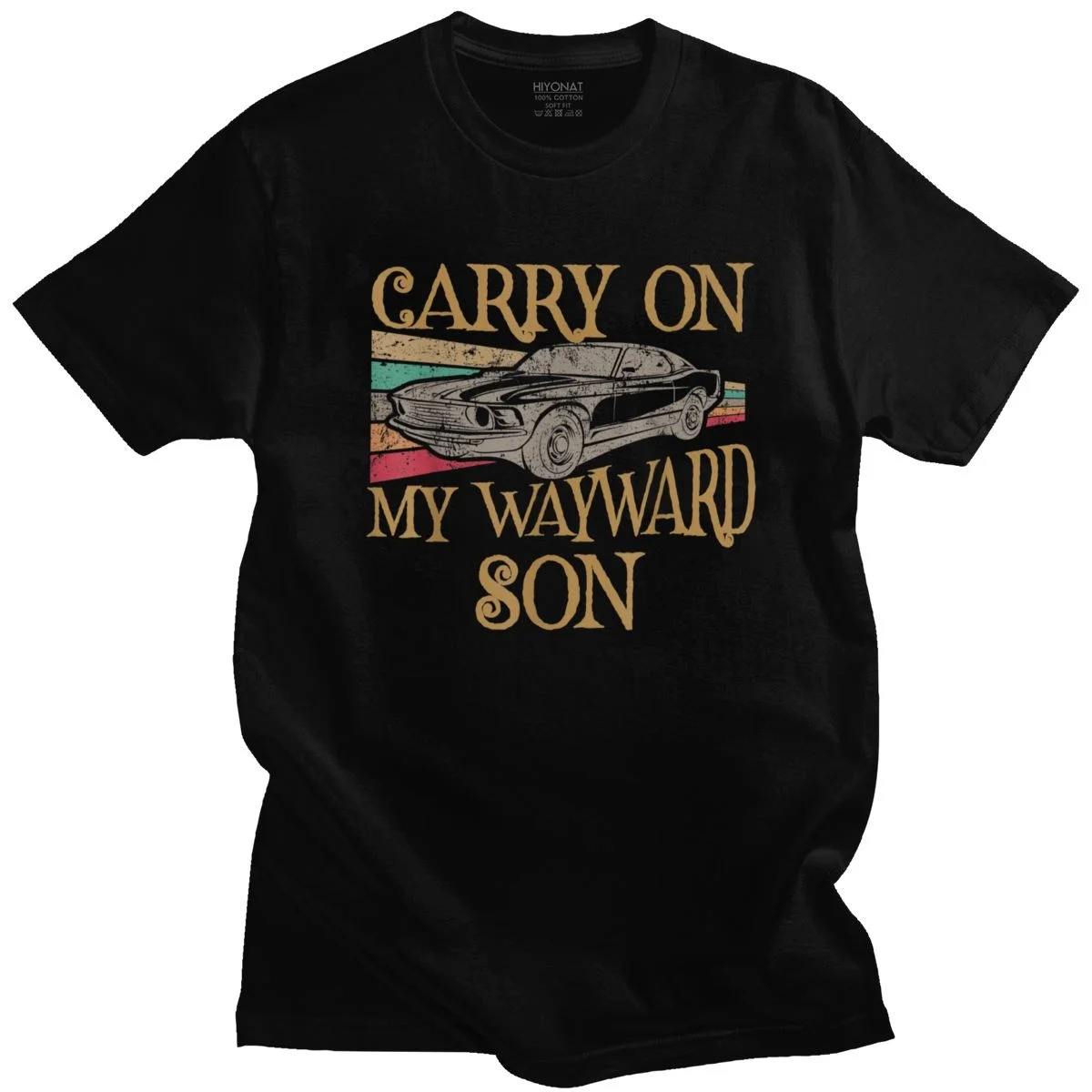 Funny Carry On My Wayward Son Tshirt Men Cotton Leisure T-shirt Short Sleeve Vintage TV Supernatural Tee Shirt Clothing Merch
Funny Carry On My Wayward Son Tshirt Men Cotton Leisure T-shirt Short Sleeve Vintage TV Supernatural Tee Shirt Clothing Merch