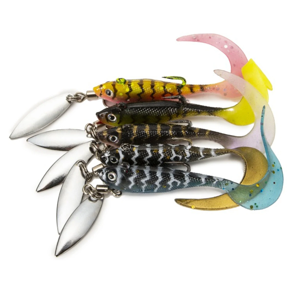 5Pcs Sinker Reel Soft Lures with Sequins and Lead Wraps Fish- Soft Lures for Bucktails Lures
5Pcs Sinker Reel Soft Lures with Sequins and Lead Wraps Fish- Soft Lures for Bucktails Lures