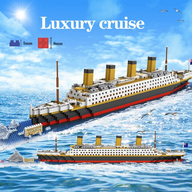 1860 Personal Miniature Brick Model Titanic Cruise Ship Model Ship Small Pellet Building Blocks Children's Building Blocks
1860 Personal Miniature Brick Model Titanic Cruise Ship Model Ship Small Pellet Building Blocks Children's Building Blocks