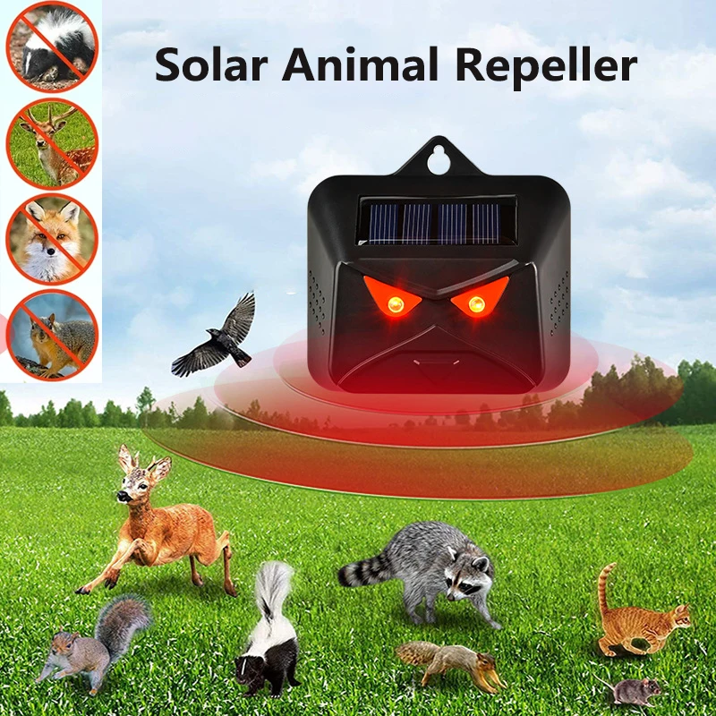 New Solar Animal Repellent With Red LED Laser Strobe Light Deer Repellent Outdoor Waterproof Animal Deterrent Machine
New Solar Animal Repellent With Red LED Laser Strobe Light Deer Repellent Outdoor Waterproof Animal Deterrent Machine