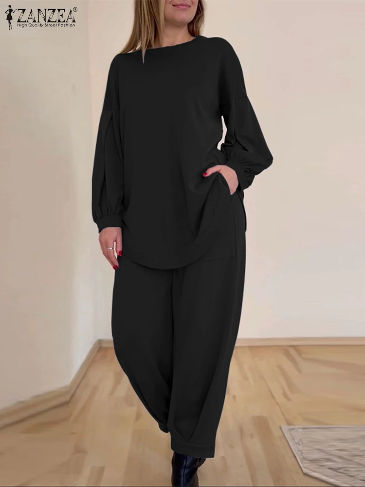 Women 2PCS Pants Sets ZANZEA 2023 Autumn Long Sleeve Tops Tracksuits Elastic Waist Cropped Trouser Suit Casual Loose Solid Sets
Women 2PCS Pants Sets ZANZEA 2023 Autumn Long Sleeve Tops Tracksuits Elastic Waist Cropped Trouser Suit Casual Loose Solid Sets