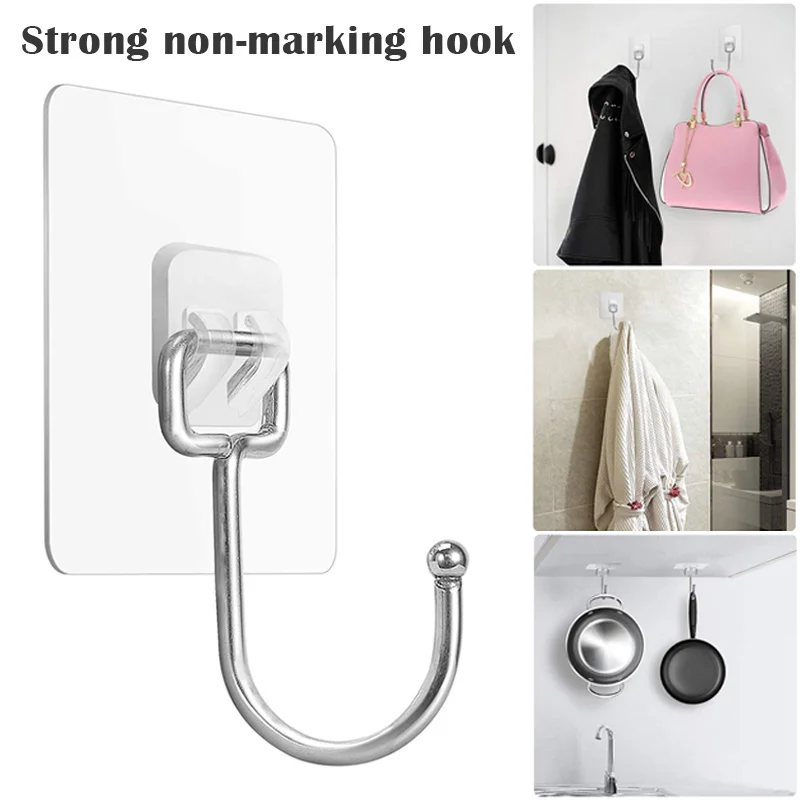 Large Adhesive Hooks Waterproof and Rustproof Wall Hooks for Hanging Heavy Duty Metal Towel and Coats Hooks Multi-Purpose Hooks
Large Adhesive Hooks Waterproof and Rustproof Wall Hooks for Hanging Heavy Duty Metal Towel and Coats Hooks Multi-Purpose Hooks