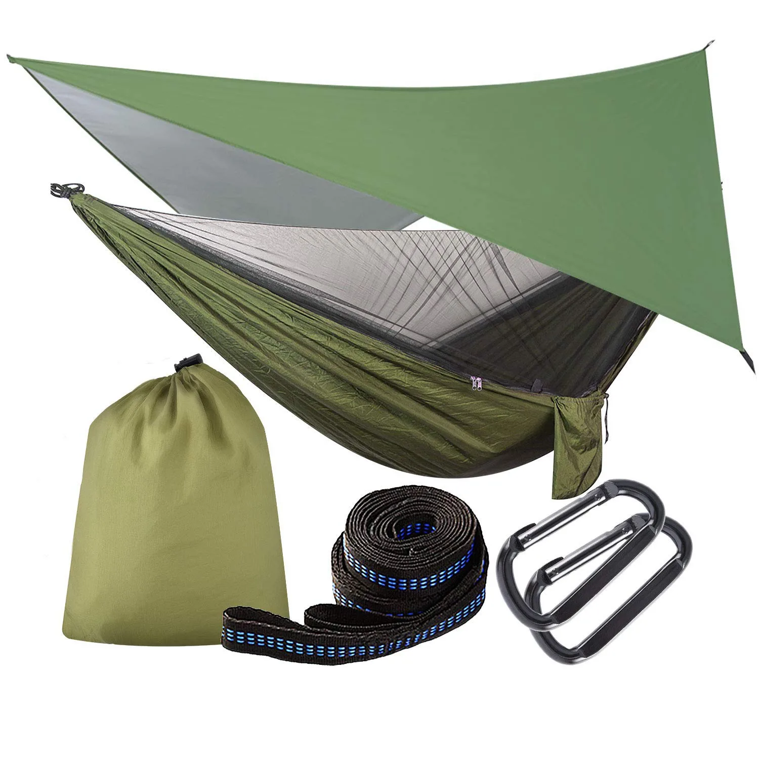 Camping Hammock with Mosquito Net and Tarp Rain Cover and Tree Straps for Travel Outdoor Hiking Backpacking Garden
Camping Hammock with Mosquito Net and Tarp Rain Cover and Tree Straps for Travel Outdoor Hiking Backpacking Garden