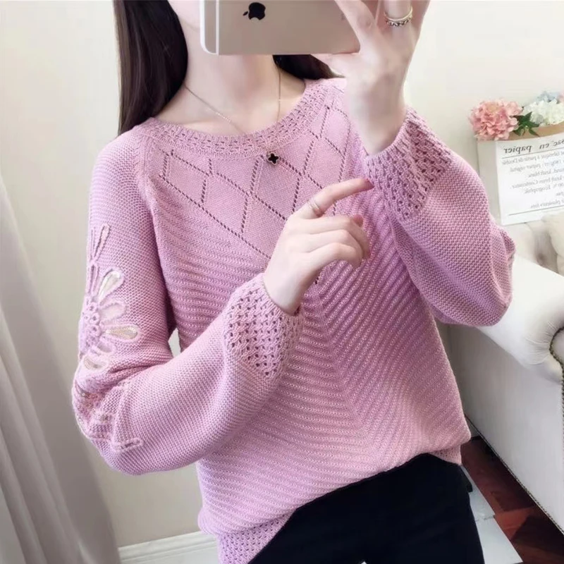 Spring Autumn Women Sweater New Fashion Loose Pullover Tops Casual Long Sleeve Hollow Out Embroidery Knitted Shirt
Spring Autumn Women Sweater New Fashion Loose Pullover Tops Casual Long Sleeve Hollow Out Embroidery Knitted Shirt