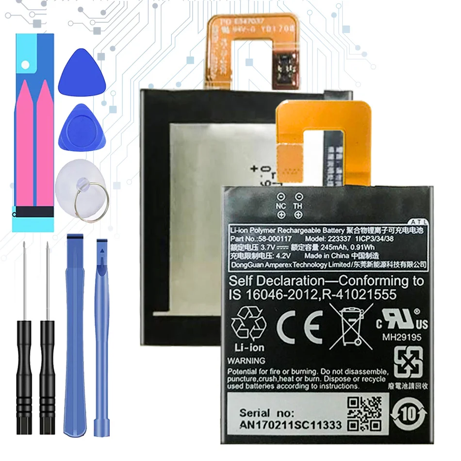 58-000117 58000117 Replacement Battery Mobile Phone for Amazon Kindle KO1 Oasis 1,2 Oasis1 Oasis 2 Oasis2 Tablet Bateira 245mAh
58-000117 58000117 Replacement Battery Mobile Phone for Amazon Kindle KO1 Oasis 1,2 Oasis1 Oasis 2 Oasis2 Tablet Bateira 245mAh