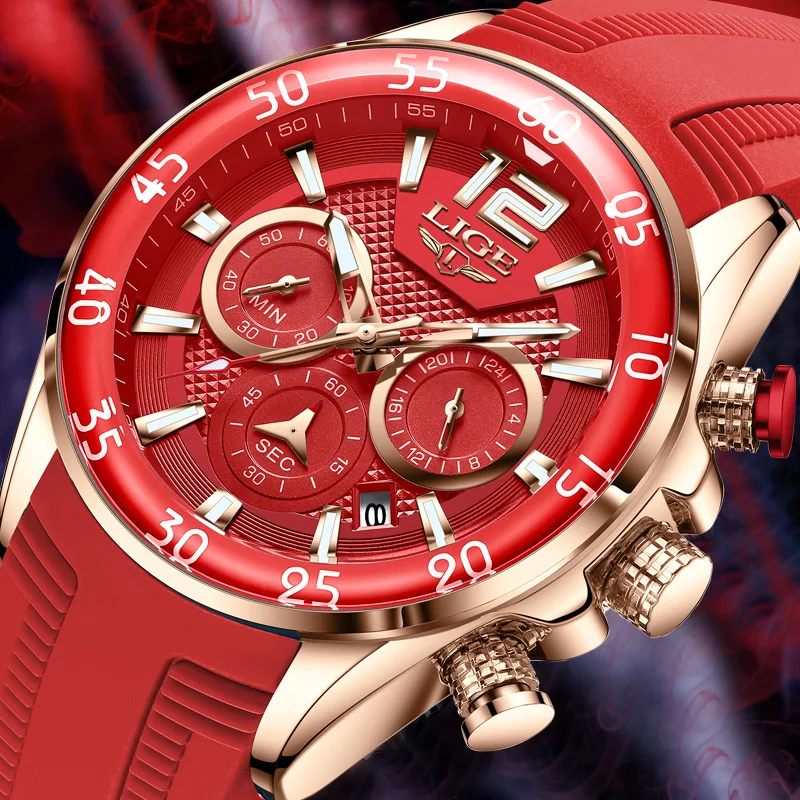 LIGE Silicone Sports Mens Watches Waterproof Quartz Wristwatches Chronograph Date Male Clock Fashion Watch for Men Montre Homme
LIGE Silicone Sports Mens Watches Waterproof Quartz Wristwatches Chronograph Date Male Clock Fashion Watch for Men Montre Homme