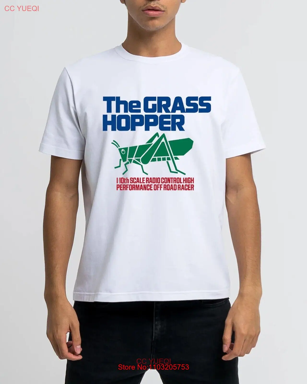 Мужская белая хлопковая Футболка Tamiya Grasshopper-машинка на радиоуправлении