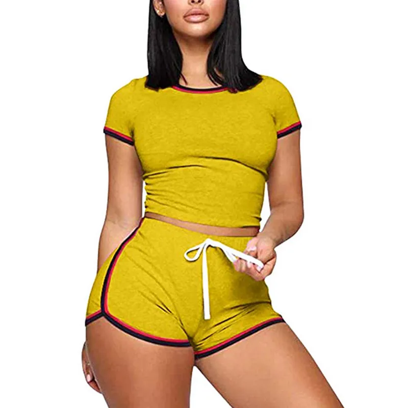 2023 Women Summer Tracksuit Short Sleeve T-shirt and Shorts 2 Pieces Sportwear Set Casual Solid Slim Y2k Korean Style Homewear
2023 Women Summer Tracksuit Short Sleeve T-shirt and Shorts 2 Pieces Sportwear Set Casual Solid Slim Y2k Korean Style Homewear