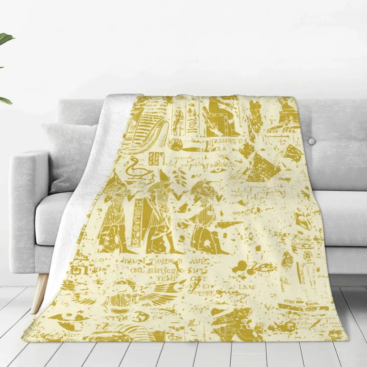 

Ancient Egypt Blanket Flannel Summer Egypts Gods Multifunction Lightweight Throw Blankets for Bed Bedroom Rug Piece