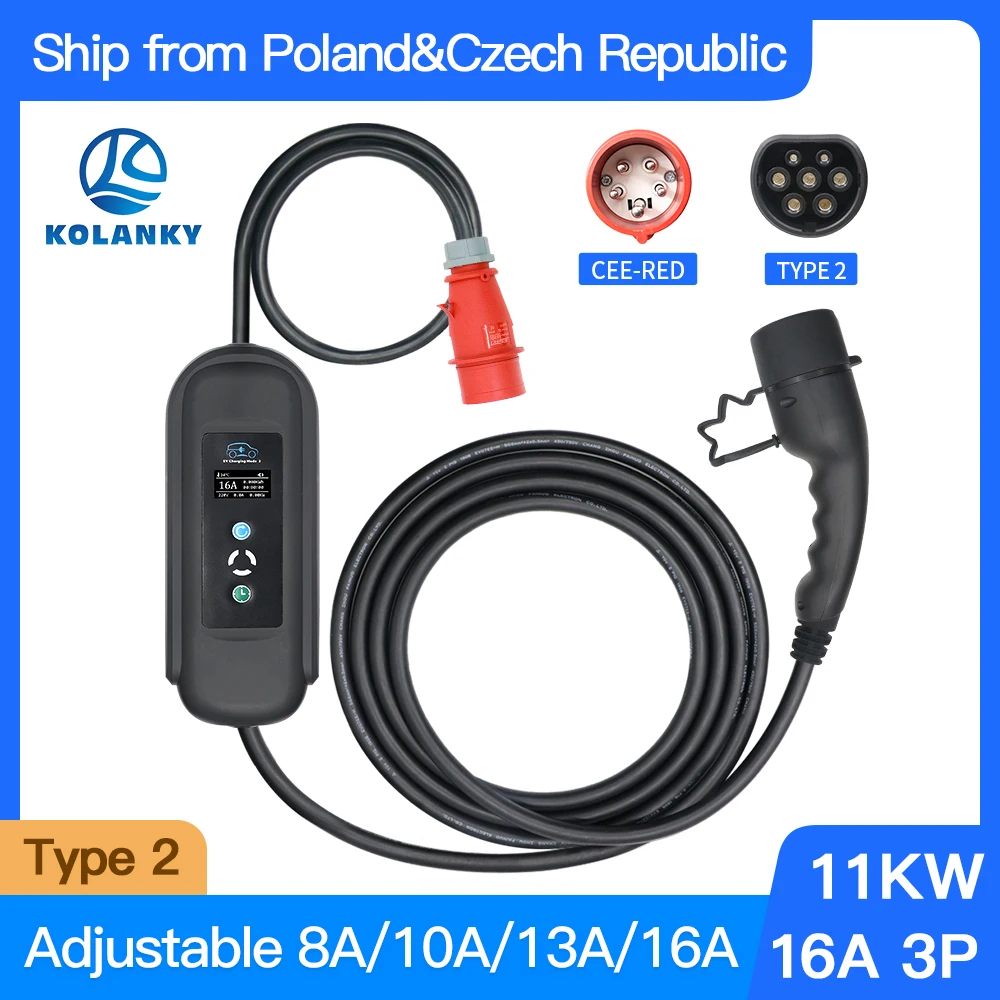 Level 2 7M/10M EV Charger Type2 EVSE Wallbox Electric Charging Cable 11KW 16A 3 Phase IEC 62196 with CEE Red Plug
Level 2 7M/10M EV Charger Type2 EVSE Wallbox Electric Charging Cable 11KW 16A 3 Phase IEC 62196 with CEE Red Plug