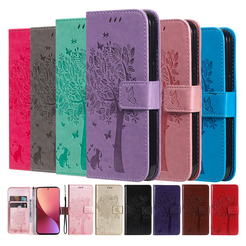 

3D Tree Leather Wallet Case For Samsung Galaxy A2 Core A3 A5 A6 A7 A8 Plus A8S A6S A9 A9 Star A9S A520 A750 Stand Phone Coque