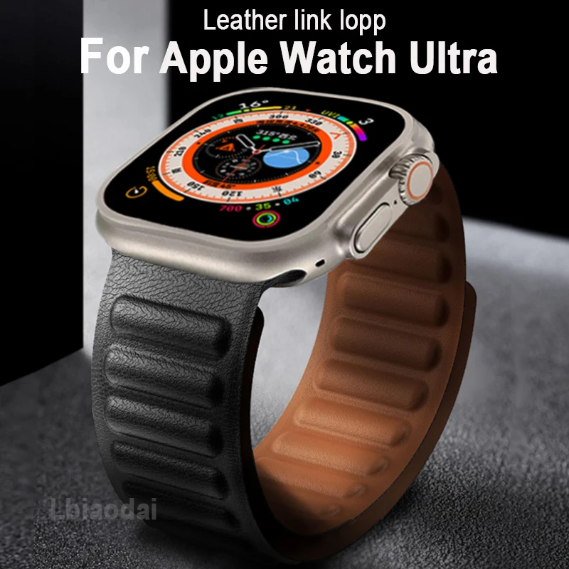 Leather Link For Apple Watch ultra Band 49mm 44mm 41mm 40mm Original Magnetic Loop bracelet iWatch Series 3 SE 6 7 8 45mm Strap
Leather Link For Apple Watch ultra Band 49mm 44mm 41mm 40mm Original Magnetic Loop bracelet iWatch Series 3 SE 6 7 8 45mm Strap