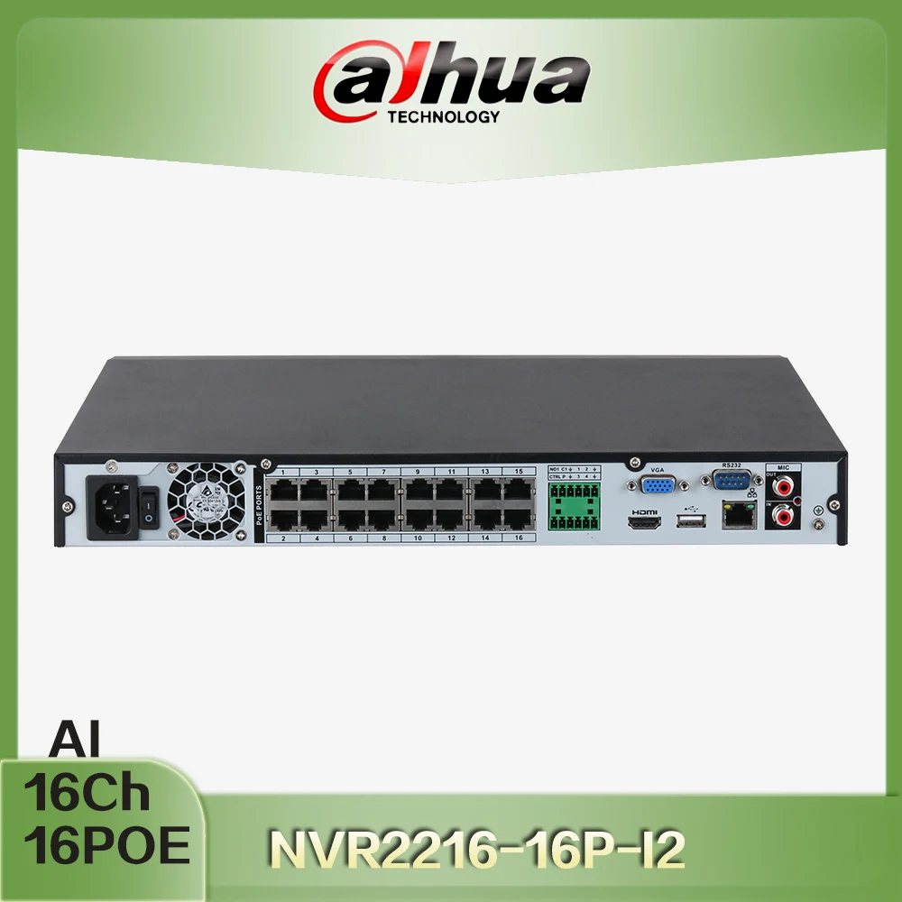 Dahua AI NVR2216-16P-I2 16 каналов 1U 16PoE 2HDDs распознавание лица и распознавание WizSense сетевой видеорегистратор
Dahua AI NVR2216-16P-I2 16 каналов 1U 16PoE 2HDDs распознавание лица и распознавание WizSense сетевой видеорегистратор