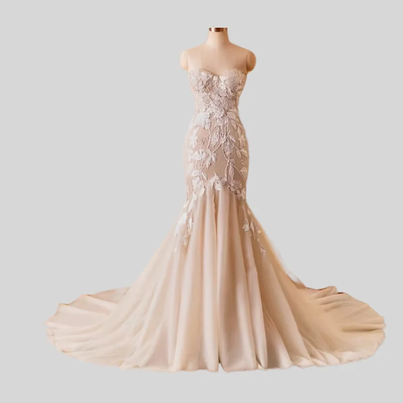 Boho Wedding Dresses Mermaid Sweetheart Court Train Tulle Appliques Lace Wedding Gown Bridal Dresses Vestidos De Novia
Boho Wedding Dresses Mermaid Sweetheart Court Train Tulle Appliques Lace Wedding Gown Bridal Dresses Vestidos De Novia