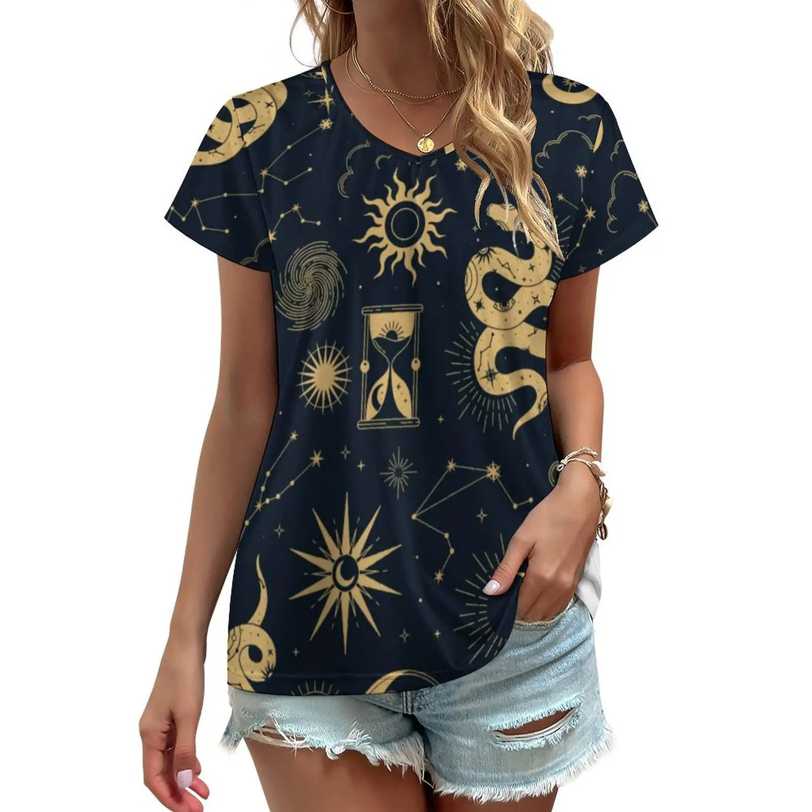 Sun And Moon Retro T-Shirts Astronomy Witch Street Fashion V Neck T-Shirt Short Sleeve Pretty Oversize Tee Shirt Print Tops Gift
Sun And Moon Retro T-Shirts Astronomy Witch Street Fashion V Neck T-Shirt Short Sleeve Pretty Oversize Tee Shirt Print Tops Gift