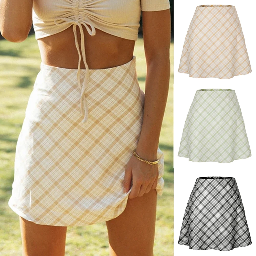 Women Plaid Skirt Streetwear Slim A-line Skirt High Waist Short Skirt Harajuku Lattice All-match Skirts For Girl
Women Plaid Skirt Streetwear Slim A-line Skirt High Waist Short Skirt Harajuku Lattice All-match Skirts For Girl