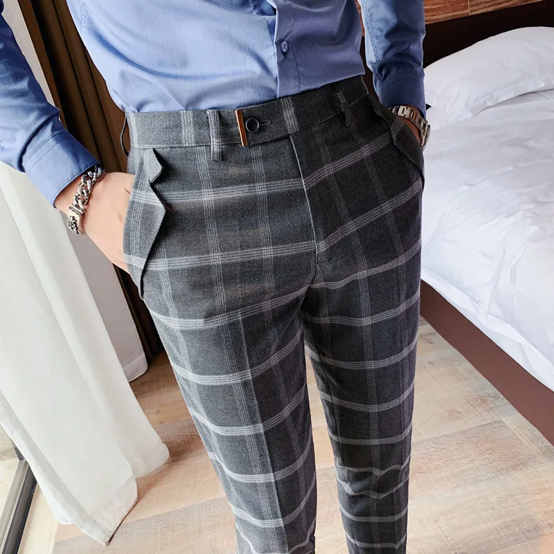 Men Dress Pants Slim Fit Formal Business Plaid Pants Mens Pantalon A Carreau Homme Vintage Check Suit Trousers Wedding Pants
Men Dress Pants Slim Fit Formal Business Plaid Pants Mens Pantalon A Carreau Homme Vintage Check Suit Trousers Wedding Pants
