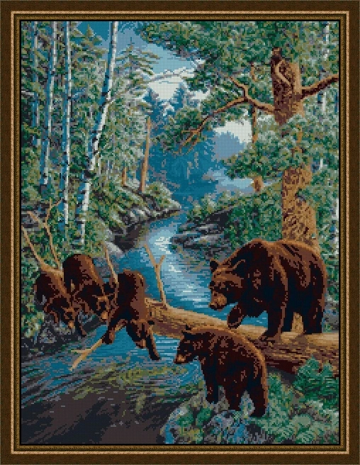 Brown Bear Family Cross Stitch Ecological Cotton Thread Embroidery Home Decoration Hanging Painting Gift
Brown Bear Family Cross Stitch Ecological Cotton Thread Embroidery Home Decoration Hanging Painting Gift