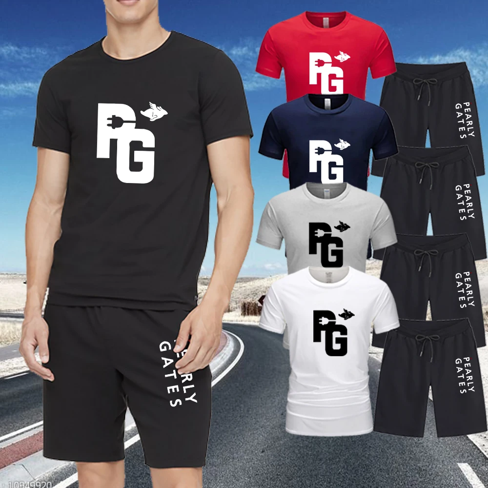 Men's Organic Cotton T-shirt Set Short Sleeve Summer Suit PG Printed Crewneck Pullover Top + Short Pants 100% Sustainable Fabric
Men's Organic Cotton T-shirt Set Short Sleeve Summer Suit PG Printed Crewneck Pullover Top + Short Pants 100% Sustainable Fabric