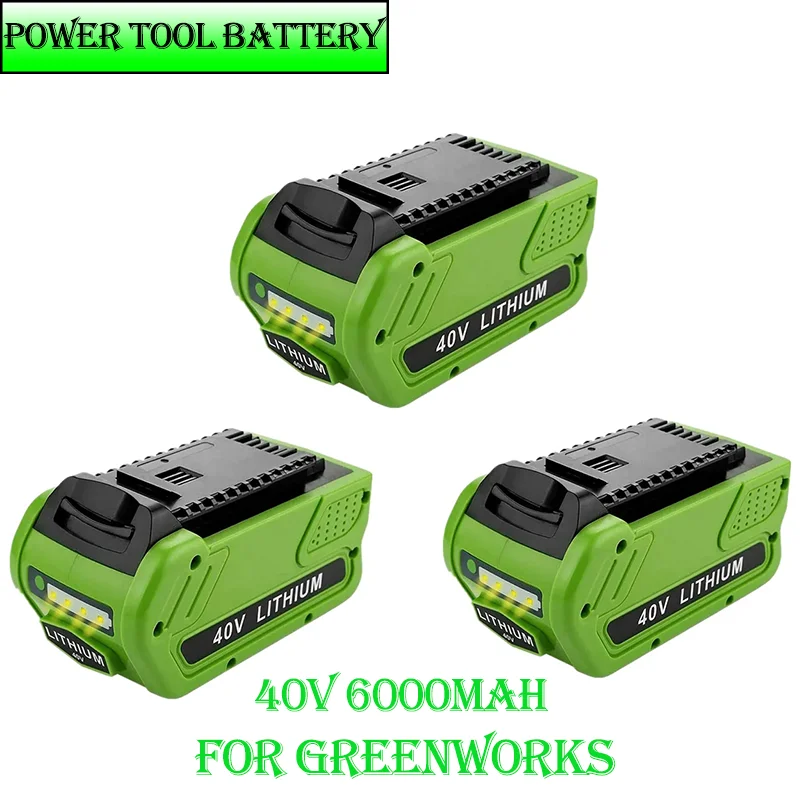 Power Tool Battery40V6.0Ah Replacement LithiumBattery for6000mAh GreenWorksBattery 29472 29462 G-MAX 29252 20202 22262 25312 L50
Power Tool Battery40V6.0Ah Replacement LithiumBattery for6000mAh GreenWorksBattery 29472 29462 G-MAX 29252 20202 22262 25312 L50