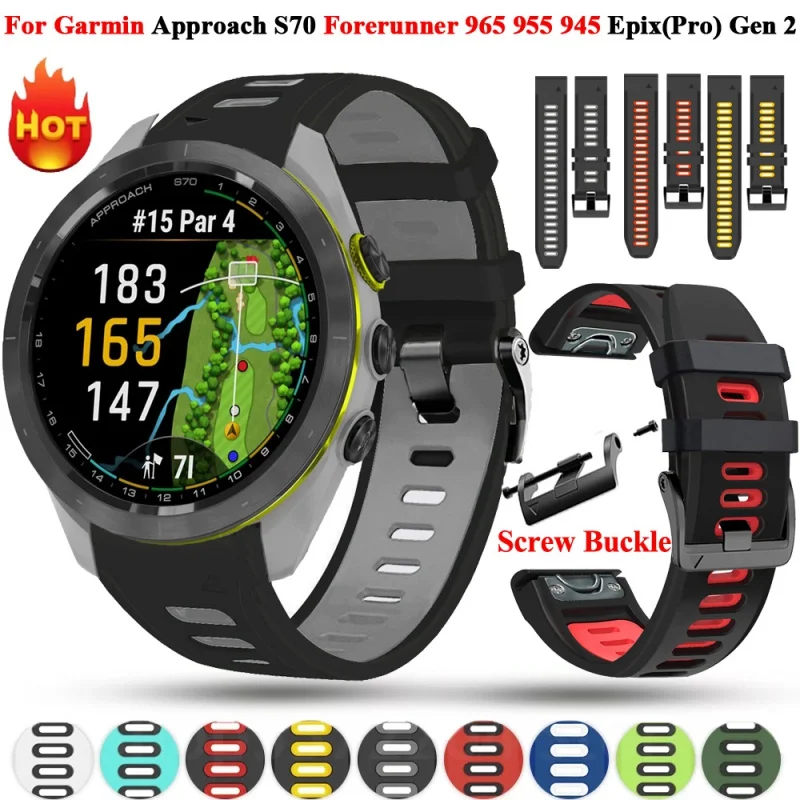 Quickfit 22 26mm Silicone Strap For Garmin Approach S70 Instinct 2X 965 955 945 935 Epix Pro 2 47mm Fenix7 7X Wristband Bracelet
Quickfit 22 26mm Silicone Strap For Garmin Approach S70 Instinct 2X 965 955 945 935 Epix Pro 2 47mm Fenix7 7X Wristband Bracelet