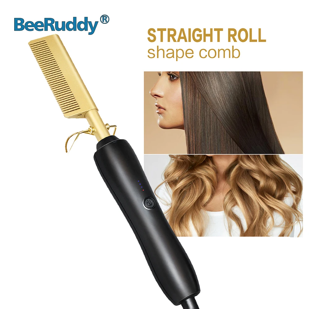 BeeRuddy Hot Heating Comb Hair Straight Styler Corrugation Curling Iron Hair Curler Comb Flat Irons Anti-scalding For Women
BeeRuddy Hot Heating Comb Hair Straight Styler Corrugation Curling Iron Hair Curler Comb Flat Irons Anti-scalding For Women