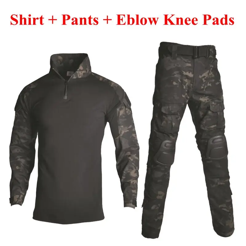 Military Camouflage Hunting Clothes With Detachable Knee And Elbow Pads Tactical Army Uniform Set Men Airsoft Paintball Suits
Military Camouflage Hunting Clothes With Detachable Knee And Elbow Pads Tactical Army Uniform Set Men Airsoft Paintball Suits