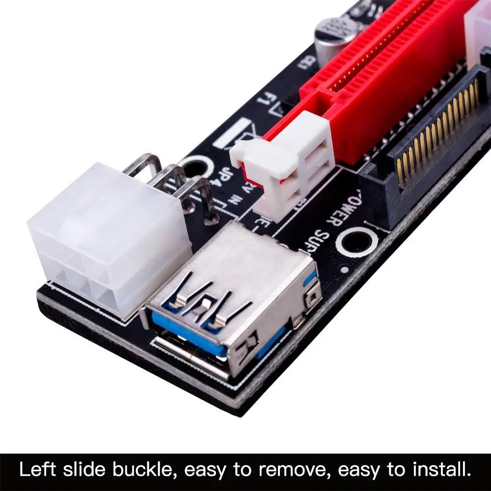 Newest VER009 USB 3.0 PCI-E Riser VER 009S Express 1X 4x 8x 16x Extender Pcie Riser Adapter Card SATA 15pin To 6 Pin Power
Newest VER009 USB 3.0 PCI-E Riser VER 009S Express 1X 4x 8x 16x Extender Pcie Riser Adapter Card SATA 15pin To 6 Pin Power