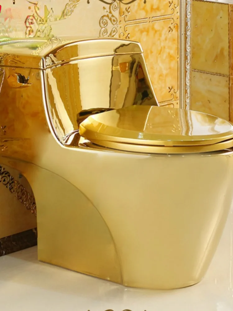 

Inodoro de color cerámica chapado en oro, juego de inodoro, baño, dragón dorado, wcCD