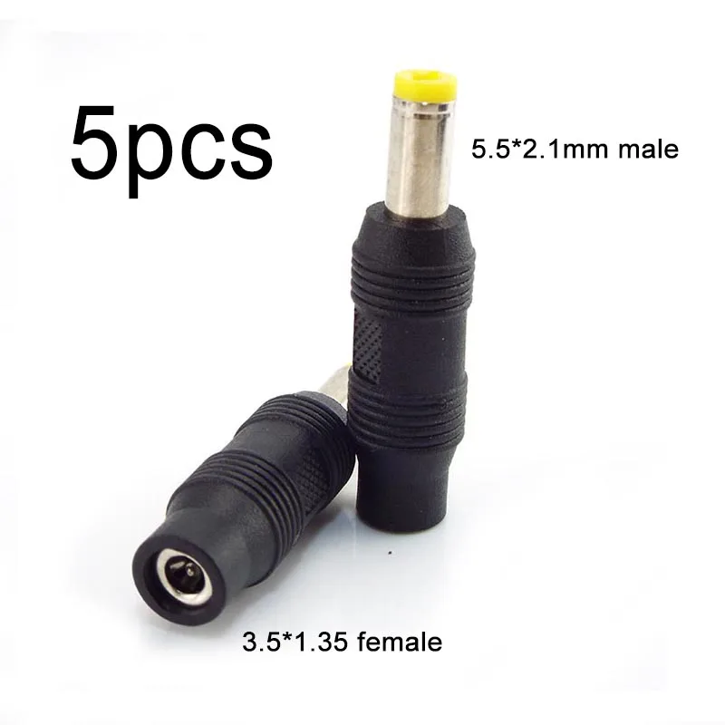 5pcs DC Power Adapter PC tablet Power Charger Adaptor Jack Plug 3.5*1.35 mm female to 5.5*2.1mm male Connectors
5pcs DC Power Adapter PC tablet Power Charger Adaptor Jack Plug 3.5*1.35 mm female to 5.5*2.1mm male Connectors