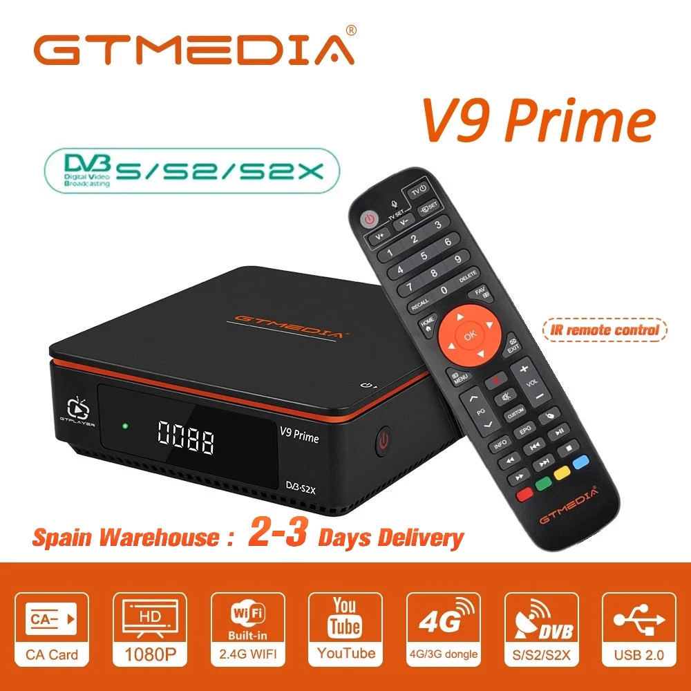 Цифровой спутниковый ТВ-приемник GTMEDIA H.265, ресивер Φ V9 Prime, встроенный Wi-Fi, поддержка IPTV M3U, спутниковый ресивер, ТВ-приставка в Испании
Цифровой спутниковый ТВ-приемник GTMEDIA H.265, ресивер Φ V9 Prime, встроенный Wi-Fi, поддержка IPTV M3U, спутниковый ресивер, ТВ-приставка в Испании