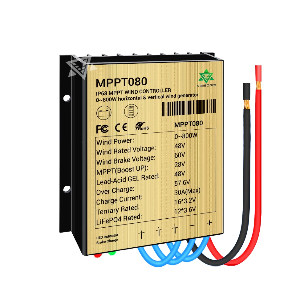 30A 48V Max 800W Windmill Input Mppt Mini Wind Charge Controller IP68 Waterproof,For Lithium Lead-acid Gel Battery
30A 48V Max 800W Windmill Input Mppt Mini Wind Charge Controller IP68 Waterproof,For Lithium Lead-acid Gel Battery