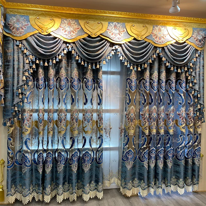 Luxury European-Style Living Room Bedroom Curtain High-end Atmospheric Hollow Chenille Embroidery Tulle Valance Customization
Luxury European-Style Living Room Bedroom Curtain High-end Atmospheric Hollow Chenille Embroidery Tulle Valance Customization