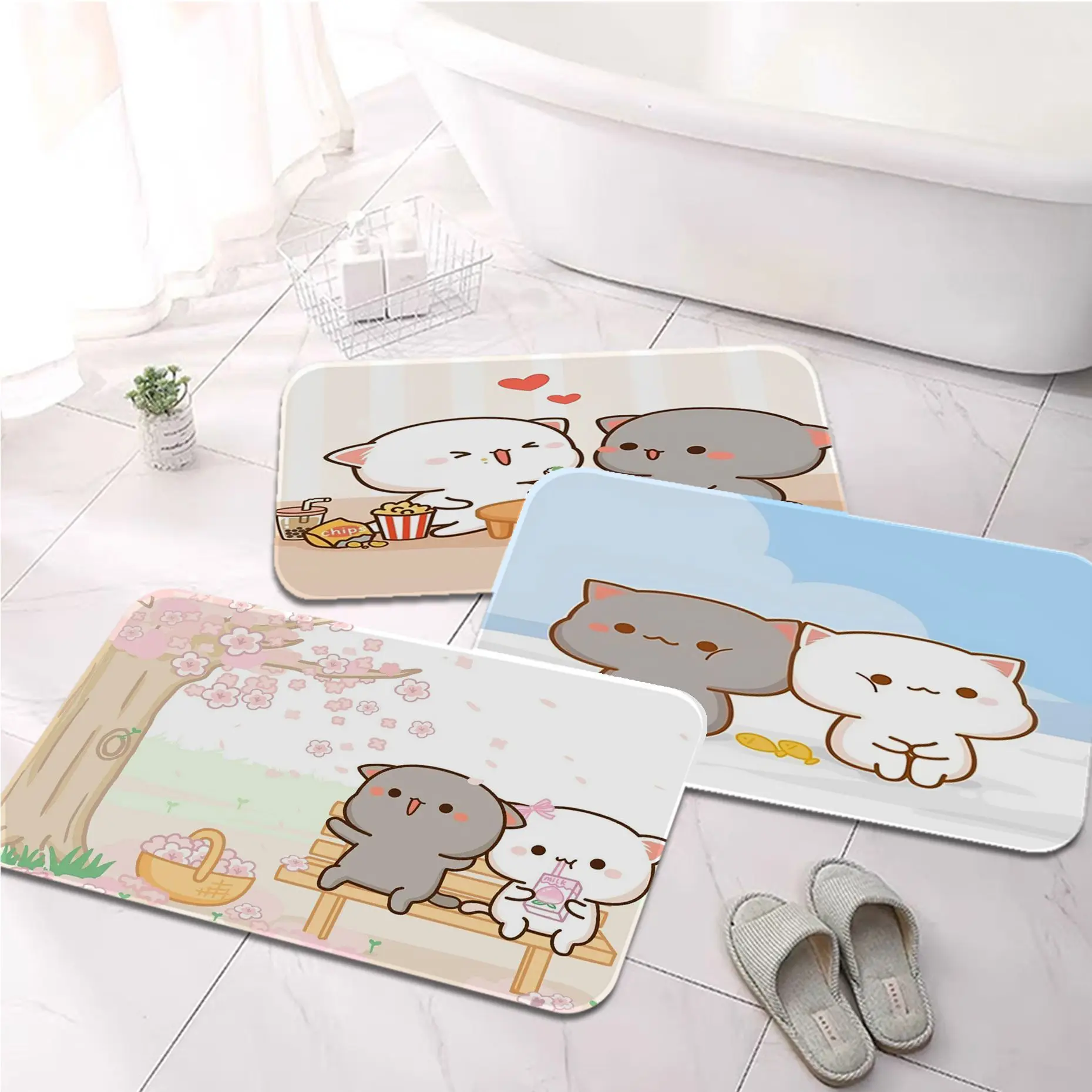 Cute Peach Mochi Cat Long Rugs Rectangle Anti-slip Home Soft Badmat Front Door Indoor Outdoor Mat Hotel Decor Mat
Cute Peach Mochi Cat Long Rugs Rectangle Anti-slip Home Soft Badmat Front Door Indoor Outdoor Mat Hotel Decor Mat