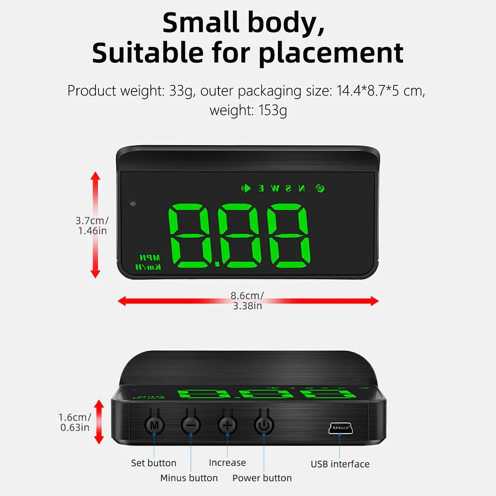Car HUD Head-up Display LED Screen GPS Vehicle Speed Display USB Cable Multi-function Meter Projector White Green Light
Car HUD Head-up Display LED Screen GPS Vehicle Speed Display USB Cable Multi-function Meter Projector White Green Light