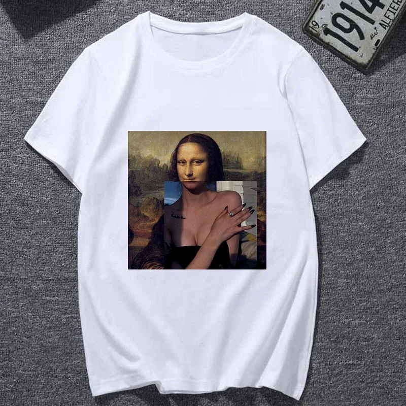 New Summer Tshirt Spoof Mona Lisa Fun Fashion Print T-shirt Personality Harajuku Funny Casual Thin Section T Shirt Women Clothes
New Summer Tshirt Spoof Mona Lisa Fun Fashion Print T-shirt Personality Harajuku Funny Casual Thin Section T Shirt Women Clothes