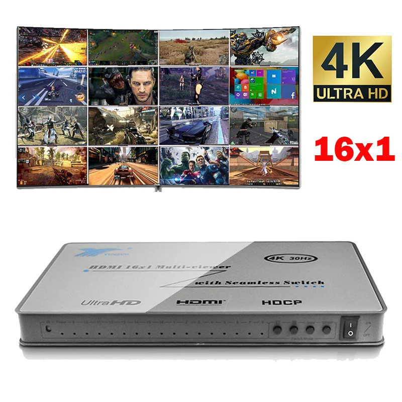 HDMI четырехъядерный многоцелевой переключатель 4k 16X1 HDMI переключатель 16 в 1 выход бесшовный переключатель Многофункциональный просмотр изоб...
HDMI четырехъядерный многоцелевой переключатель 4k 16X1 HDMI переключатель 16 в 1 выход бесшовный переключатель Многофункциональный просмотр изоб...