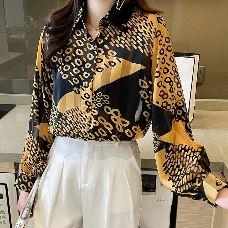 Euramerican Women's Elegant Blouses New Chiffon Shirt Printing Long Sleeve Shirt Top 2022 Spring Summer Female Clothing Blusa
Euramerican Women's Elegant Blouses New Chiffon Shirt Printing Long Sleeve Shirt Top 2022 Spring Summer Female Clothing Blusa