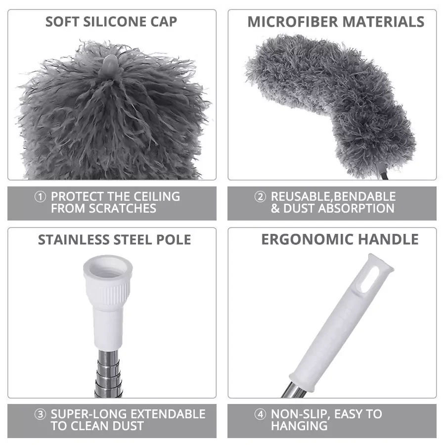 2023 Retractable Dust Duster Ultra-Long 0.8-2.8m Microfiber Brush Household Stainless Steel Arbitrary Bending Gap Cleaning Tool
2023 Retractable Dust Duster Ultra-Long 0.8-2.8m Microfiber Brush Household Stainless Steel Arbitrary Bending Gap Cleaning Tool